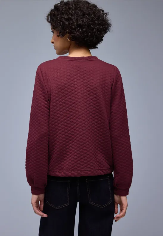 Zipper Jacke mit Struktur truffle red