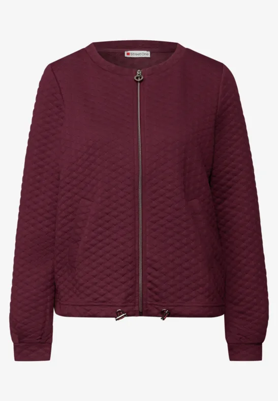 Zipper Jacke mit Struktur truffle red