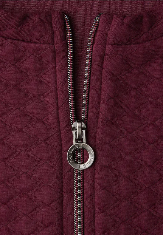 Zipper Jacke mit Struktur truffle red
