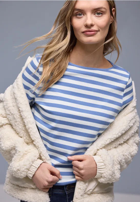 Gestreept shirt bonnet blue