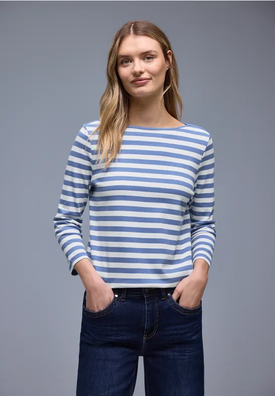 Gestreept shirt bonnet blue