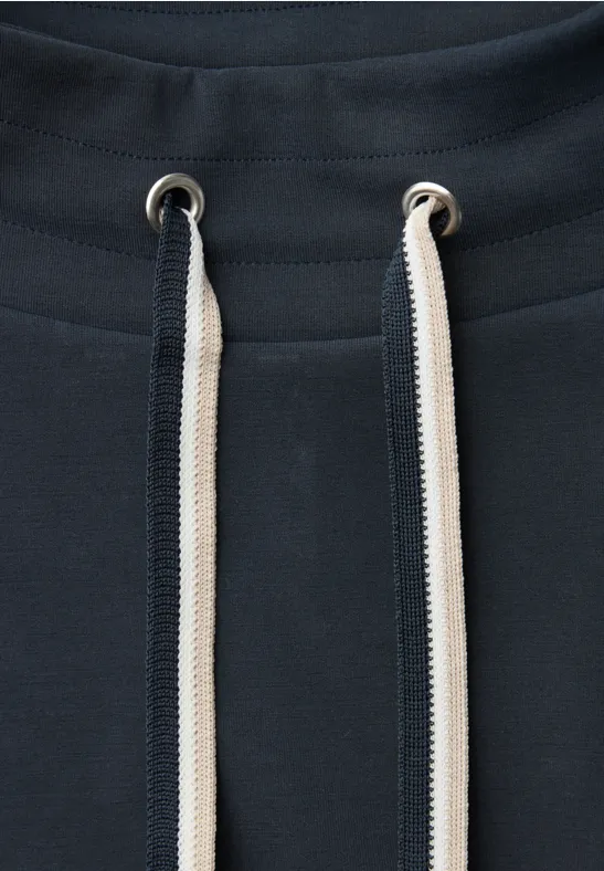 Silk-Look Shirt in Unifarbe shadowed navy