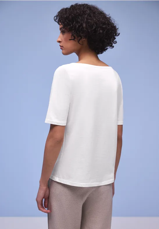 Basic T-Shirt mit U-Boot-Ausschnitt White