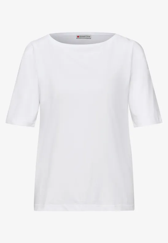 Basic T-Shirt mit U-Boot-Ausschnitt White