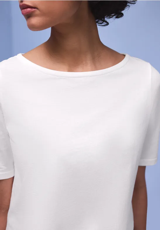 Basic T-Shirt mit U-Boot-Ausschnitt White