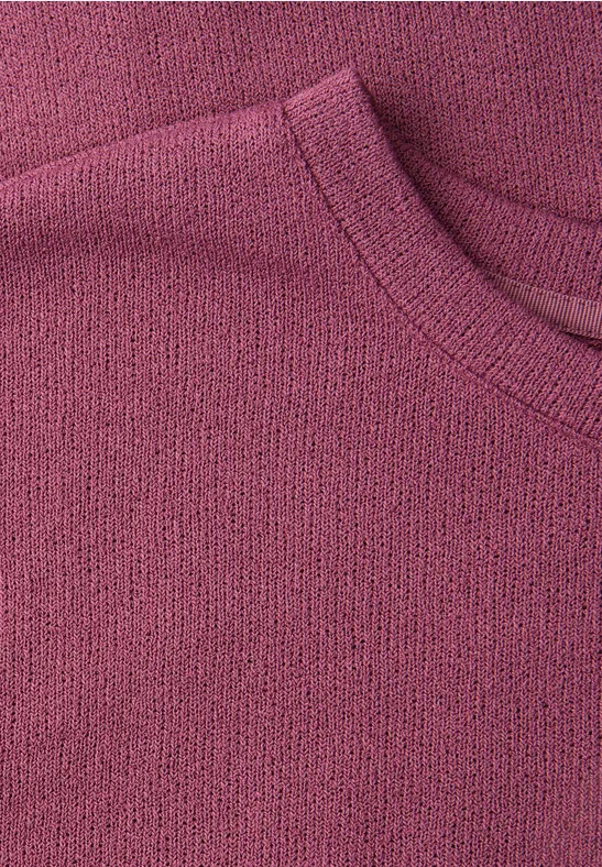 T-Shirt mit Rundhals im Strick-Look dark clouded blush
