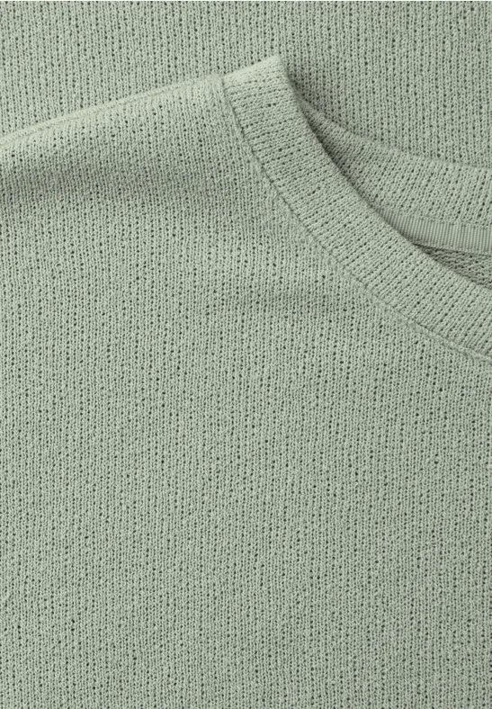 T-Shirt mit Rundhals im Strick-Look mint leaf