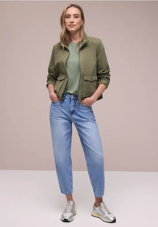 T-Shirt mit Rundhals im Strick-Look mint leaf