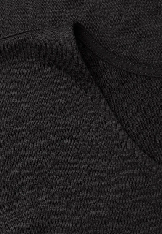 Dropped Shoulder Shirt im Leinen-Look Black