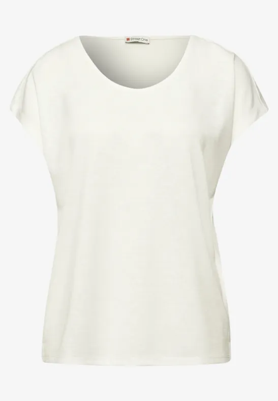 Dropped Shoulder Shirt im Leinen-Look off white