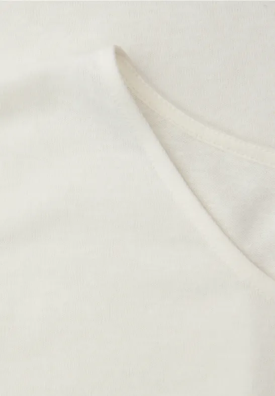 Dropped Shoulder Shirt im Leinen-Look off white