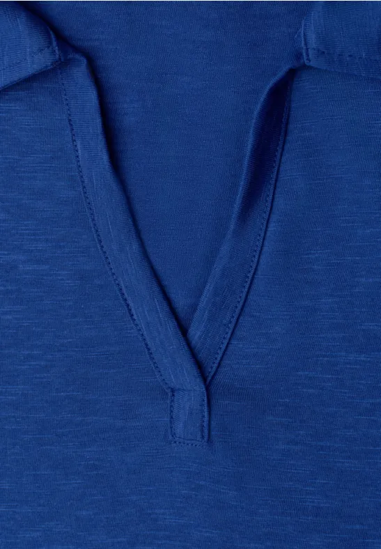 Blauw T-shirt met V-hals