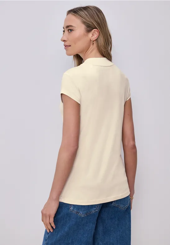 T-shirt de base avec Turtle Neck smoke beige