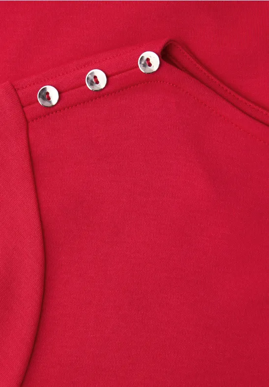 Kurzarm Shirt mit Knopfdetail salsa red