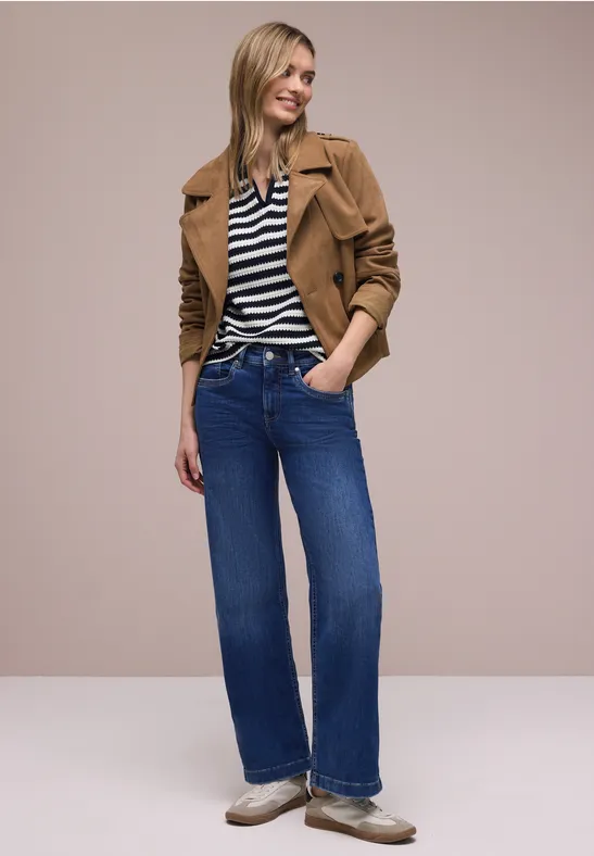 Kurzarm Poloshirt mit Streifen shadowed navy