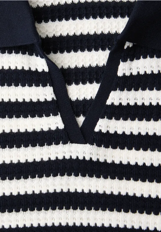 Kurzarm Poloshirt mit Streifen shadowed navy