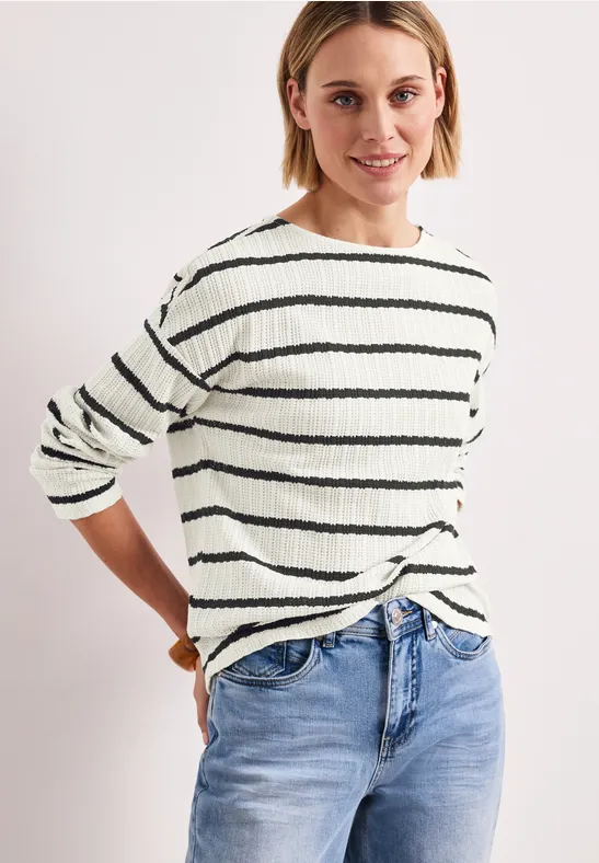 Langarm Shirt im Strick-Look shadowed navy