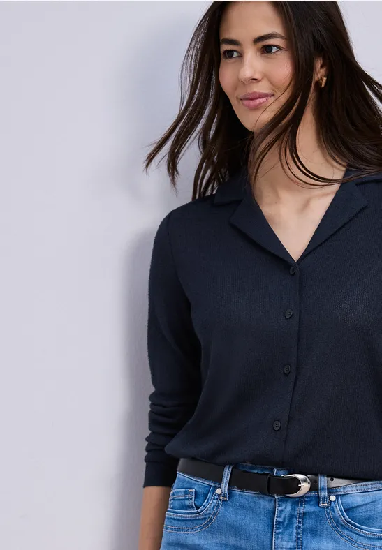 Langarm Jacke mit V-Neck shadowed navy