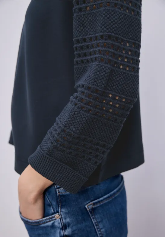 Langarm Jacke im Silk-Look shadowed navy