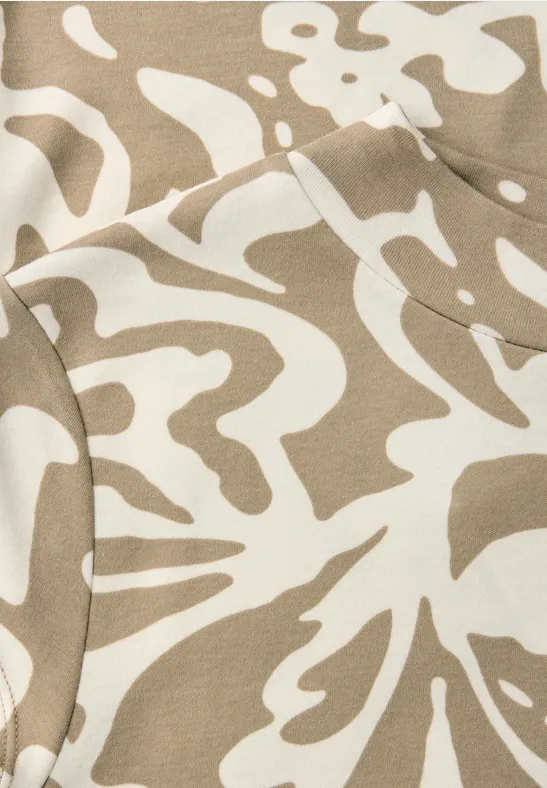 Gedessineerd basic shirt safari beige