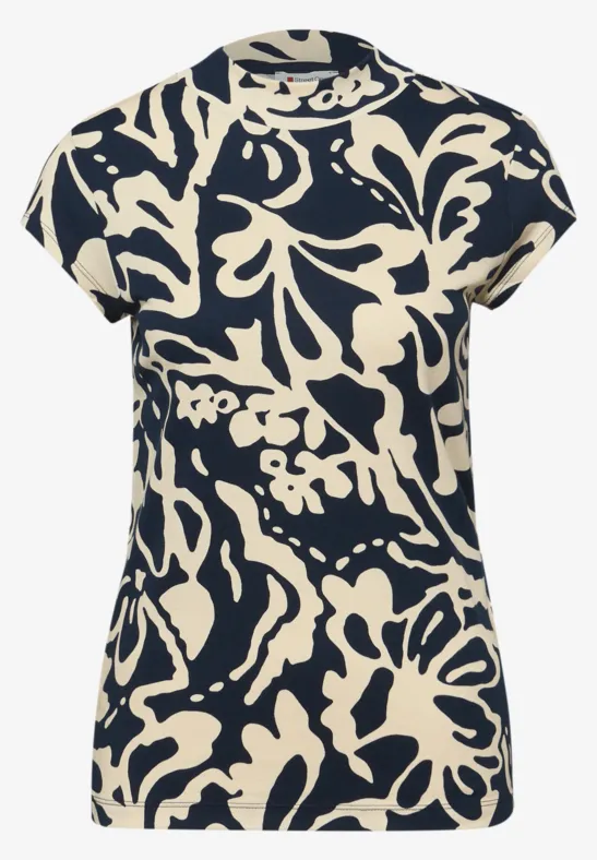 Gedessineerd basic shirt shadowed navy