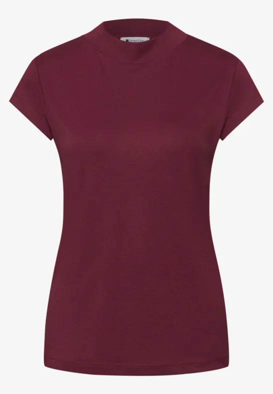 Basic Shirt mit Turtle Neck truffle red