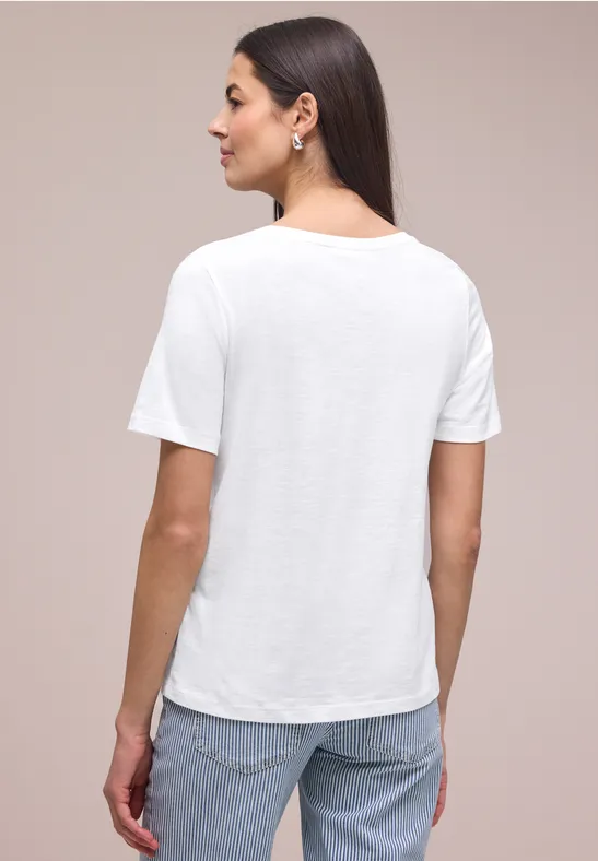 Basic T-Shirt mit V-Neck White