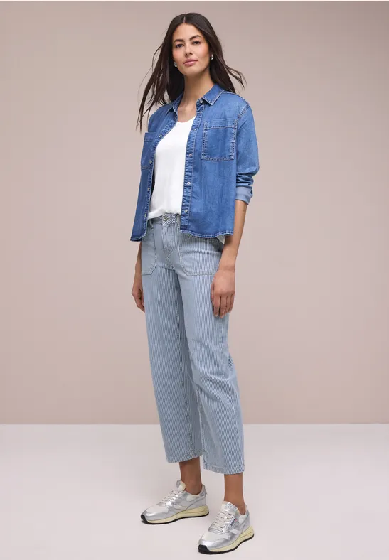 Basic T-Shirt mit V-Neck White