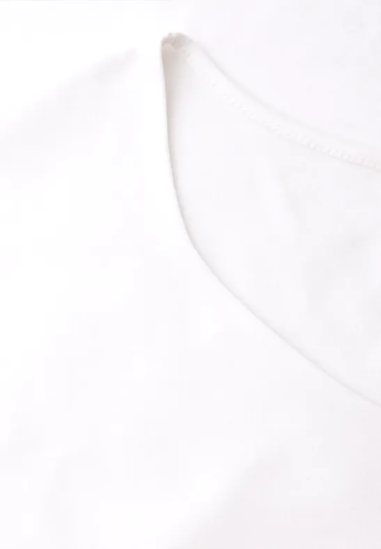 Ärmelloses Shirt mit Diamantausschnitt White