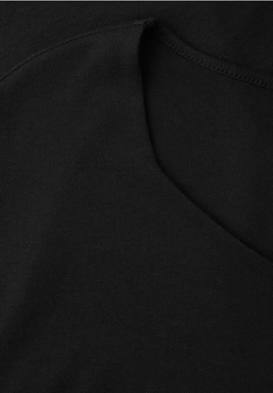 T-shirt sans manches avec encolure en diamant Black