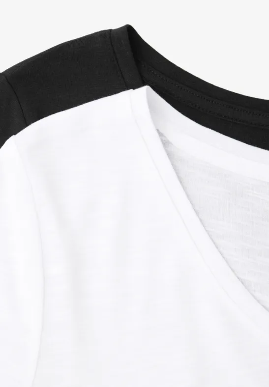 Basic T-Shirt mit Kurzarm im 2er-Pack white/black