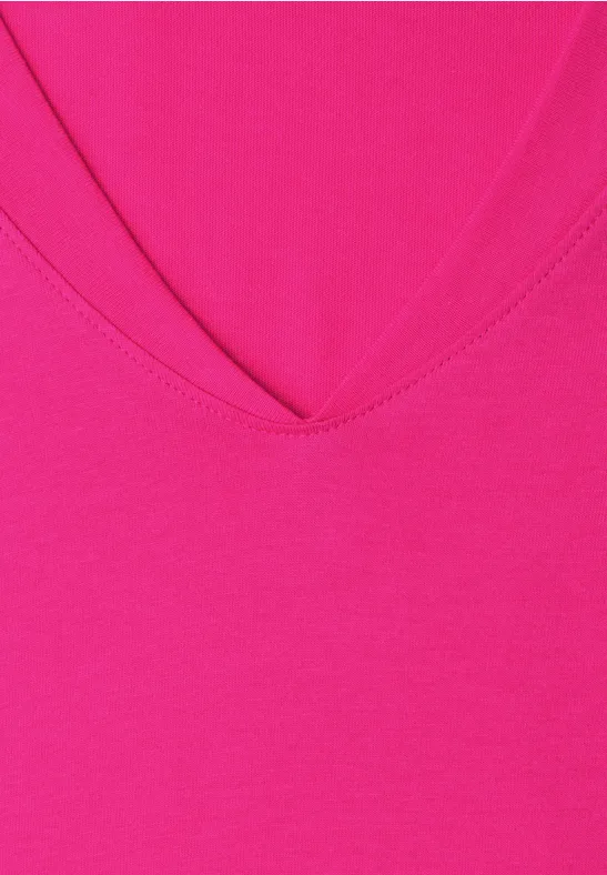 Dropped Shoulder Shirt mit V-Neck magenta dream