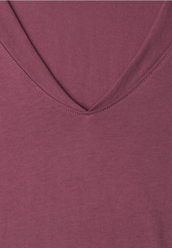 Dropped Shoulder Shirt mit V-Neck dark clouded blush