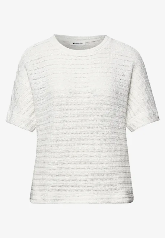 T-shirt à col rond et structure off white