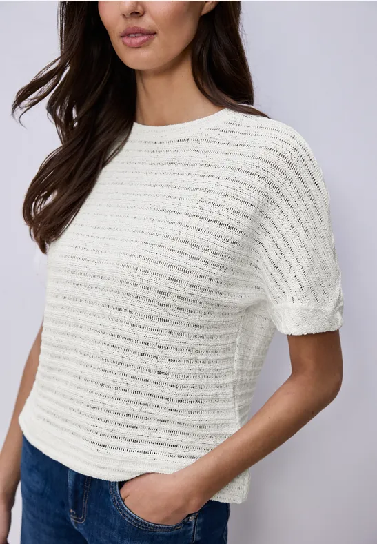 T-shirt à col rond et structure off white