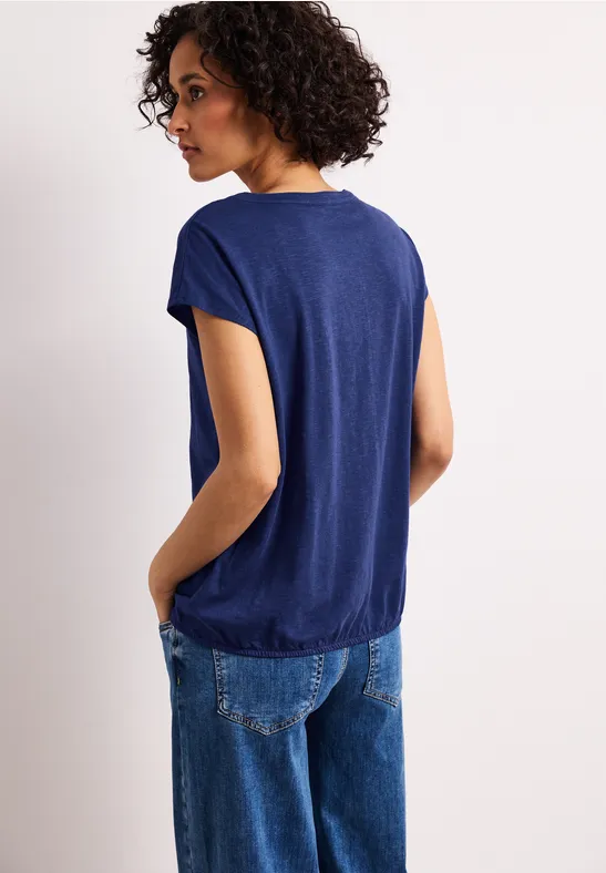 Chemise à épaules tombantes et col fendu amparo blue