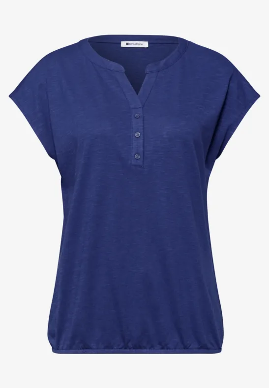 Chemise à épaules tombantes et col fendu amparo blue