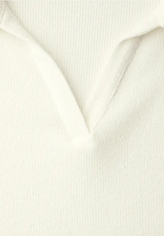 Kurzarm Poloshirt in Unifarbe off white