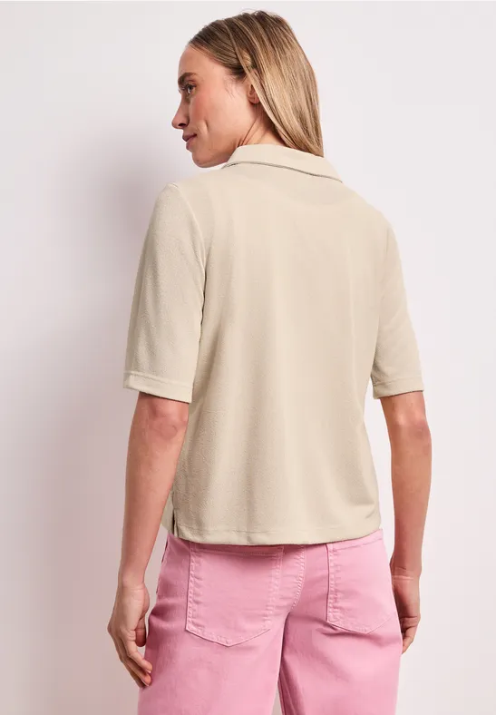 Kurzarm Shirt mit Knopfleiste moonstone sand