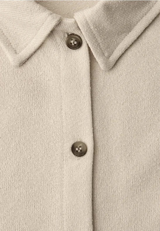 Kurzarm Shirt mit Knopfleiste moonstone sand