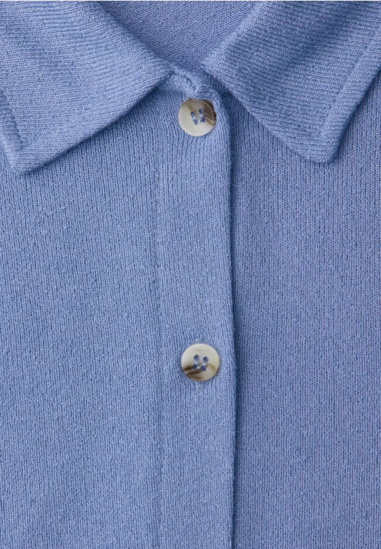 Kurzarm Shirt mit Knopfleiste drift blue