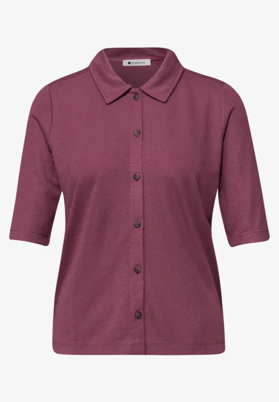 Kurzarm Shirt mit Knopfleiste dark clouded blush