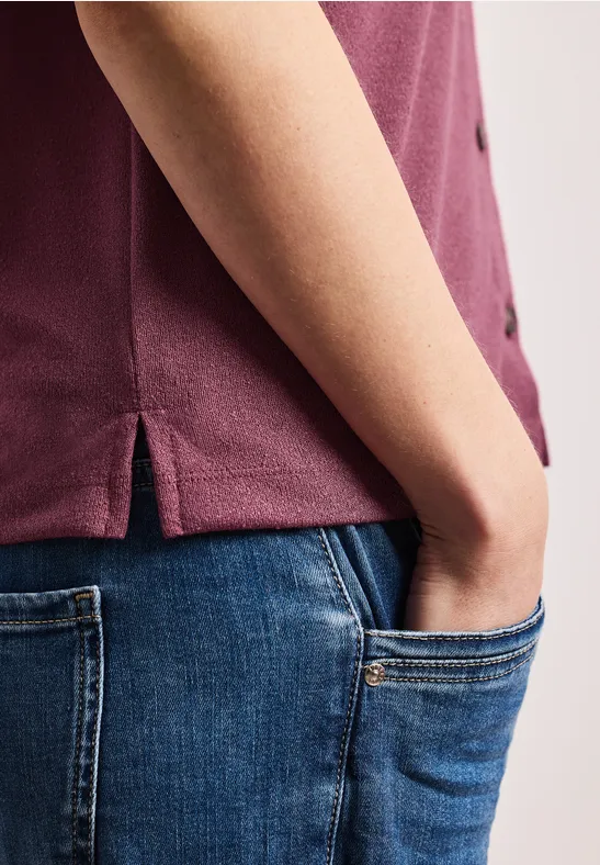 Kurzarm Shirt mit Knopfleiste dark clouded blush