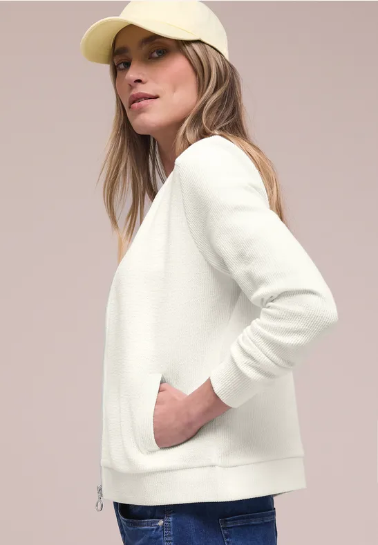 Blouson avec fermeture éclair et structure off white