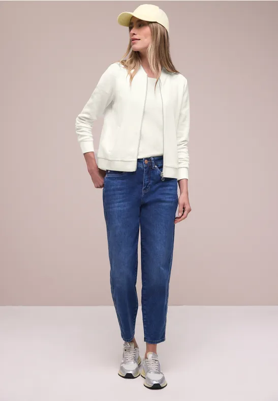 Blouson avec fermeture éclair et structure off white