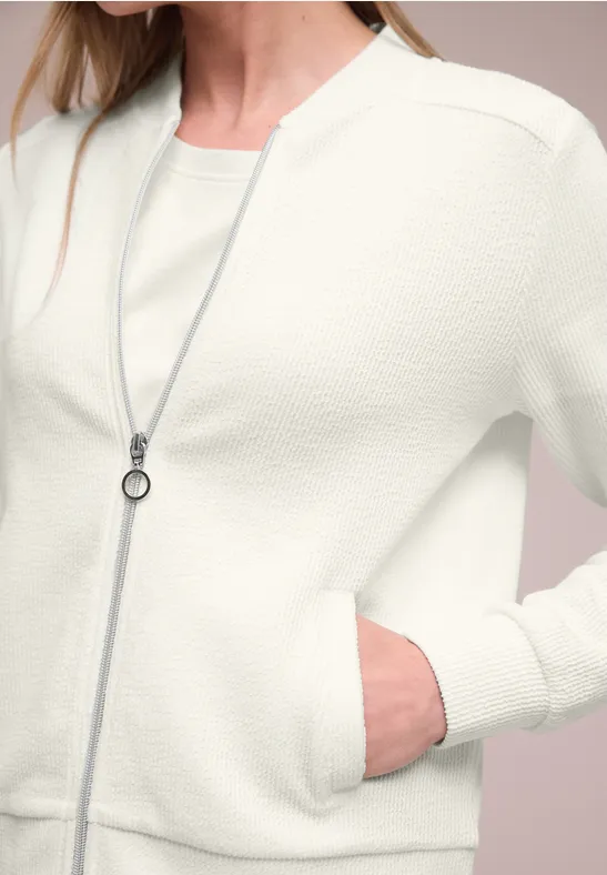 Blouson avec fermeture éclair et structure off white