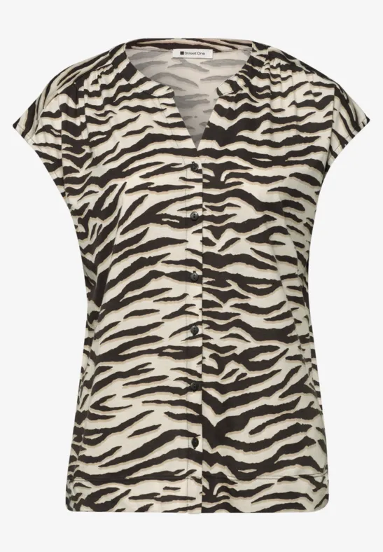 Shirt met hangende schouder in blouselook espresso brown