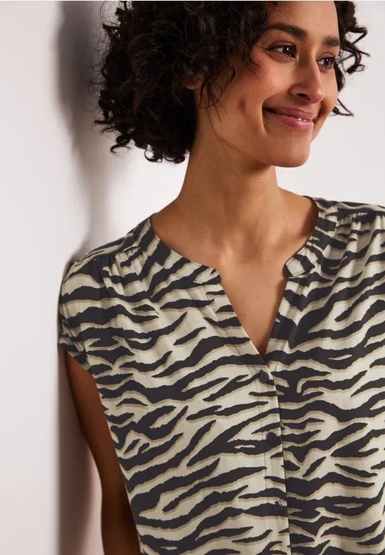 Shirt met hangende schouder in blouselook espresso brown