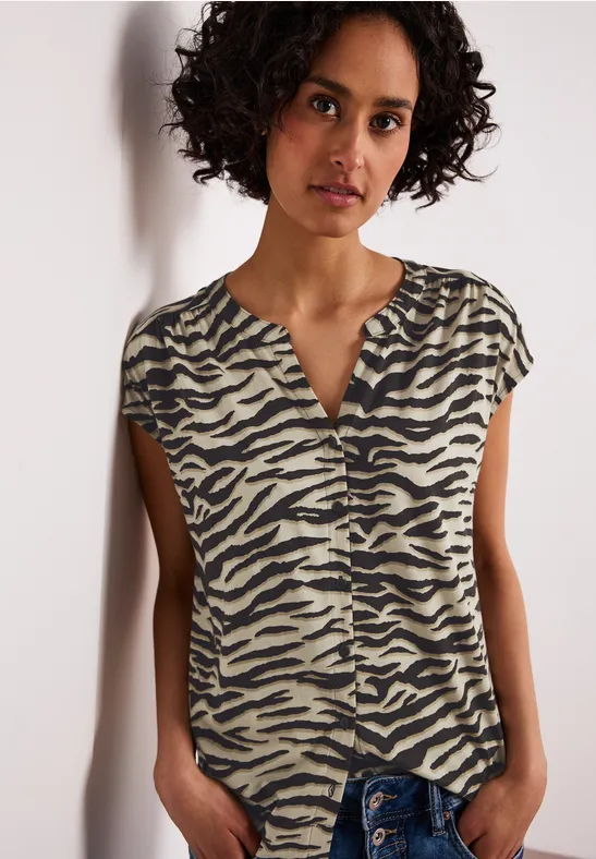 Shirt met hangende schouder in blouselook espresso brown