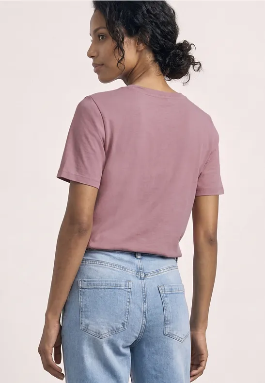 Shirt met ronde hals en edelstenen clouded blush